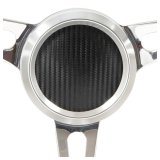 GT Performance GT-9 Retro Cobra Aluminum Steering Wheels 38-43448 Wheel, GT9 Retro, Carbon-Tech, 13.75 in, Diameter, 3-Spoke, Aluminum, Polished, Carbon Fiber Grip, Each thumbnail 2
