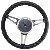 GT Performance GT-9 Retro Cobra Aluminum Steering Wheels 38-43448 Wheel, GT9 Retro, Carbon-Tech, 13.75 in, Diameter, 3-Spoke, Aluminum, Polished, Carbon Fiber Grip, Each thumbnail 3