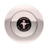 GT Performance GT-9 Large Horn Buttons 11-1165 Button, GT-9, Large, Billet Aluminum, Polished, Ford Mustang Running Pony Logo, 3 in. Button Diameter, 4.5 in. Overall Diameter, Each thumbnail 1