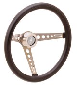 GT Performance GT-3 Retro Mustang Foam Steering Wheels 35-5451 Wheel, Mustang, 3-Spoke, Stainless Steel, Brushed, Black Grip, 15 in. Dia., 3-Bolt thumbnail 4