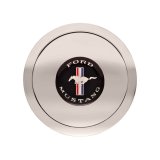 GT Performance GT-9 Small Horn Buttons 11-1125 Button, Small, GT-9, Billet Aluminum, Polished, Ford Mustang Colored Emblem, Performance, 3 in. Button Diameter, 3.5 in. Overall Diameter,Each thumbnail 2