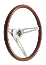 GT Performance GT-3 Retro GM Wood Steering Wheels 36-5459 Wheel, GM, 3-Spoke, Stainless, Brushed, Dark Walnut Color Grip, 15 in. Dia., 3-Bolt thumbnail 4