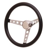 GT Performance GT-3 Classic Foam Steering Wheels 14-4331 Wheel, Classic, 3-Spoke, Steel, Chrome, Black Grip, 14.5 in. Diameter, 3-Bolt Mount, Each thumbnail 2