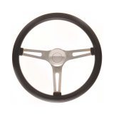 GT Performance GT-3 Retro GM Foam Steering Wheels 36-5451 Wheel, GM, 3-Spoke, Stainless Steel, Polished, Black Grip, 15 in. Dia., 3-Bolt, Each thumbnail 1