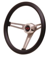 GT Performance GT-3 Retro GM Foam Steering Wheels 36-5451 Wheel, GM, 3-Spoke, Stainless Steel, Polished, Black Grip, 15 in. Dia., 3-Bolt, Each thumbnail 2