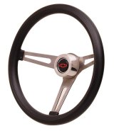 GT Performance GT-3 Retro GM Foam Steering Wheels 36-5451 Wheel, GM, 3-Spoke, Stainless Steel, Polished, Black Grip, 15 in. Dia., 3-Bolt, Each thumbnail 3