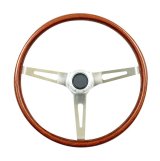 GT Performance Classic Wood Steering Wheels 14-5437 Wheel, Wood, 3-Spoke, Polished Chrome, Grip, Walnut Color, 15 in. Dia., 3-Bolt, Each thumbnail 2