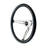 GT Performance GT-3 Classic Foam Steering Wheels 36-5431 Wheel, Foam, 3-Spoke, Steel, Chrome, Black Grip, 15 in. Diameter, 3-Bolt, Each thumbnail 1