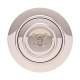 GT Performance GT-9 Banjo-Style Horn Buttons 11-1223 Button, Banjo-Style, Polished Billet Aluminum, Engraved V8 Emblem, Performance, Each thumbnail 1
