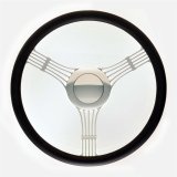 GT Performance GT-9 Retro Banjo Steering Wheels 21-4245 Wheel, Banjo, Black Leather Grip, Polished Aluminum Spokes, 15.50 in. Dia., 9-Bolt, Each thumbnail 1