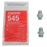 UniSteer Power Steering Adapter Fittings 8026070 Fittings, Two Straight Fittings, Aluminum, Natural, Loctite, for Unisteer Mustang II Rack and Pinion, Kit thumbnail 1