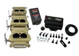 FiTech Go EFI 3x2 Tri-Power 600 HP System Force Fuel Injection Master Kits 35561 Systems, Tri Power Classic Gold With Mini Delivery Kit thumbnail 1