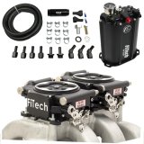 FiTech Go EFI 2x4 625 HP System Force Fuel Injection Master Kits 35262 Systems, Dual-Quad with System, Aluminum Throttle Bodies, Satin Black Finish, 4-Barrel Square Bore, Kit thumbnail 1