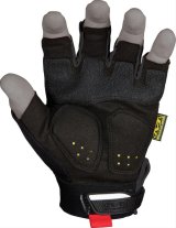 Mechanix Wear Fingerless M-Pact Gloves MFL-55-010 Gloves, M-Pact, Large, Double Layer, Black, Synthetic Leather, Pair thumbnail 2