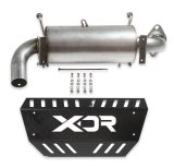 XDR Performance Slip-On Muffler Systems 7528 Muffler, Off-Road Competition, Round, 304 Stainless Steel, Natural, Polaris, Each thumbnail 1
