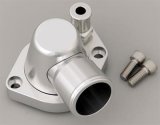 CSR Thermostat Housings 9111C Water Neck, Billet Aluminum, Clear Anodized, Swivel, 90 Degree, Ford, 260-302/351W, Each thumbnail 1