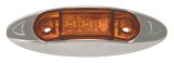 Pacer Performance LED Individual Lights 20-622 Auxiliary Light, Marker, Amber Lens, Clear Bulb, Oval, 3.938 in. Length, 1.313 in. Width, 0.75 in. Height thumbnail 1