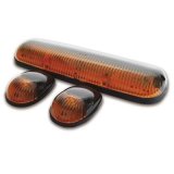 Pacer Performance Hi-Five Cab Lights 20-253 Roof Lights, Chevy/GMC, Amber Lens, Amber LED Bulbs, Set of 3 thumbnail 1