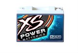XS Power AGM Batteries D925 Battery, 12 V, Deep Cycle/Starting, 641 Cranking Amps at 32 Degrees F, 6.5 in. L, 4.92 in. H, 6.93 in. W, Top Mount, Each thumbnail 4