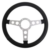 Lecarra Formula Steering Wheels for 1970-1981 FIREBIRD - 62301 Wheel, Formula, Black Leather Grip, Aluminum, Clear anodized, 3-Spoke, 14 in. Diameter, 6-Bolt Mount, Pontiac, Each thumbnail 2