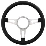 Lecarra Mark 4 Supreme Steering Wheels 44201 Wheel, Supreme, Black Leather Grip, Aluminum, Polished, 3-Spoke, 14 in. Diameter, 9-Bolt Mount, Each thumbnail 2