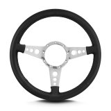 Lecarra Formula Steering Wheels for 1970-1981 FIREBIRD - 61501 Wheel, Formula, Black Leather Grip, Aluminum, Polished, 3-Spoke, 14 in. Diameter, 6-Bolt Mount, Pontiac, Each thumbnail 2