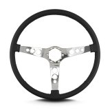 Lecarra Vette Hot Rod Steering Wheels for 1963-1982 CORVETTE - 66801 Wheel, Rod, Black Leather Grip, Stainless steel, Polished, 3-Spoke, 15 in. Diameter, 6-Bolt Mount, Each thumbnail 2