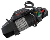12,000 lbs. Mile Marker Mission Electric Winch 78-53251 Winch, Series, Covert Black, 12 V, lb., Hawse Fairlead, Power In/Out, 3/8 in. x 92 ft. Synthetic Rope, 12 ft. Remote, Each thumbnail 1