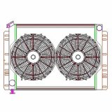 Griffin Performance Fit Radiator Combos CU-00038 and Fan, Fit, Aluminum, Manual Transmission, Crossflow, 2-Row, Dual Fan, Chrysler, Dodge, Plymouth, Kit thumbnail 6