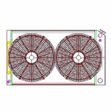 Griffin Performance Fit Radiator Combos CU-70008-LS and Fan, Aluminum, Crossflow, 33.25 in. W, 18.5 in. H, 6.42 Thk, Dual Fan, Automatic, LS Swap, Kit thumbnail 8