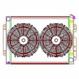 Griffin Performance Fit Radiator Combos CU-70009 and Fan, Aluminum, Crossflow, 2-Row, Dual Fan, Chevy, Pontiac, Kit thumbnail 6