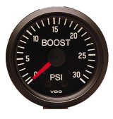 VDO Cockpit Series Analog Gauges 150-052 Gauge, Cockpit, Boost Pressure, 0-30 psi, 2 1/16 in., Analog, Mechanical, Black Face, Each thumbnail 1
