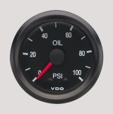 VDO Cockpit Series Analog Gauges 150-030 Gauge, Cockpit, Oil Pressure, 0-100 psi, 2 1/16 in., Analog, Mechanical, Black Face, Each thumbnail 2