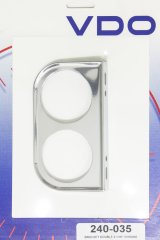 VDO Gauge Mounting Panels 240-035 Panel, Steel, Chrome, Under-Dash, Two 2 1/16 in. Hole, Universal, Each thumbnail 3