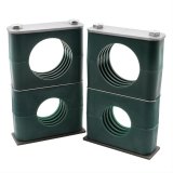 Dedenbear CO2 Bottle Clamps AB10C Brackets, Plastic, Green, 1.25-1.75 in., 10 oz. Bottle, Pair thumbnail 1