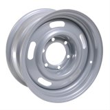 Vision American Muscle 55 Rally Series Silver Wheels 15x7 Wheel, Rally, Steel, Silver, 15 in. x 7 in., 6 x 5.5 in. Bolt Circle, 4.25 in. Backspace, Each thumbnail 1