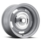 Vision American Muscle 55 Rally Series Silver Wheels 15x6 Wheel, Rally, Steel, Silver, 15 in. x 6 in., 5 x 4.50/4.75 in. Bolt Circle, 4.00 in. Backspace, Each thumbnail 3