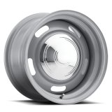 Vision American Muscle 55 Rally Series Silver Wheels 15x6 Wheel, Rally, Steel, Silver, 15 in. x 6 in., 5 x 4.50/4.75 in. Bolt Circle, 4.00 in. Backspace, Each thumbnail 4