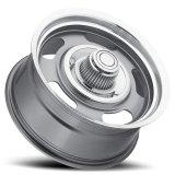 Vision American Muscle 55 Rally Aluminum Gunmetal Wheels with Machined Lip 17x8 Wheel, Rally, Aluminum, Gloss Gray, 17 x 8 in., 4.5 in. Backspace, Each thumbnail 2