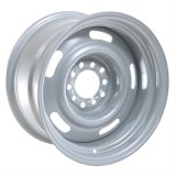 Vision American Muscle 55 Rally Series Silver Wheels 15x8 Wheel, Rally, Steel, Silver, 15 in. x 8 in., 5 x 4.50 in./4.75 in. Bolt Circles, 4.25 in. Backspace, Each thumbnail 1