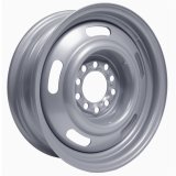 Vision American Muscle 55 Rally Series Silver Wheels 15x5 Wheel, Rally, Steel, Silver, 15 in. x 5 in., 5 x 4.50/4.75 in. Bolt Circle, 3.25 in. Backspace, Each thumbnail 1