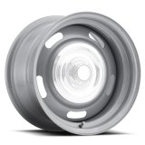 Vision American Muscle 55 Rally Series Silver Wheels 15x5 Wheel, Rally, Steel, Silver, 15 in. x 5 in., 5 x 4.50/4.75 in. Bolt Circle, 3.25 in. Backspace, Each thumbnail 2