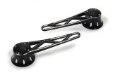 Clayton Machine Truss-Style Interior Door Handles PT-402 Handles, Interior, Truss Style, Billet Aluminum, Black Anodized, Machined Highlights, Pair thumbnail 2