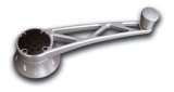 Clayton Machine Truss-Style Window Cranks PT-203 Cranks, Silver Powdercoated, Design, Triangular Cut-Outs, 1/2 in.-16 Spline Drive, Pair thumbnail 2