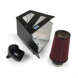 Cold Air Inductions Intake Systems for 2006-2009 IMPALA, 2006-2007 MONTE CARLO - 501-0519-B Intake, Air, Red Filter, Black Powdercoated Aluminum, Chevy, 5.3L LS, Kit thumbnail 2