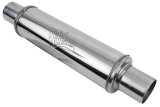 FlowMonster 1-Chamber 409 Stainless Steel 2.5 Inch Muffler 14416-FM Muffler, 1-Chamber, Staight-Through, 2.50 in. Inlet/Outlet, Round, 20.00 in. Length, 4.00 in. Diameter, Stainless, Polished, Each thumbnail 6