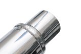 FlowMonster 1-Chamber 409 Stainless Steel 3 Inch Muffler 14419-FM Muffler, 1-Chamber, Staight-Through, 3.00 in. Inlet/Outlet, Round, 20.00 in. Length, 4.00 in. Diameter, Stainless, Polished, Each thumbnail 2