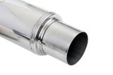 FlowMonster 1-Chamber 409 Stainless Steel 3 Inch Muffler 14419-FM Muffler, 1-Chamber, Staight-Through, 3.00 in. Inlet/Outlet, Round, 20.00 in. Length, 4.00 in. Diameter, Stainless, Polished, Each thumbnail 5