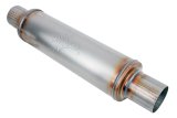 FlowMonster Absorption 409 Stainless Steel 2.5 Inch Muffler 10416-FM Mufflers, Mufflers, Round Case, 2.50 in. Center Inlet/Outlet, Reversible, Steel, Natural, 14.00 in. Case Exterior Length, Each thumbnail 5