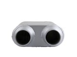 FlowMonster 2-Chamber Steel 2.5 Inch Muffler 425403-FM Muffler, FlowMonster, Aggressive Sound, 2-Chamber, 2.50 in. Dual Inlet, 3.00 in. Single Outlet, Steel, Aluminized, Universal, Each thumbnail 5
